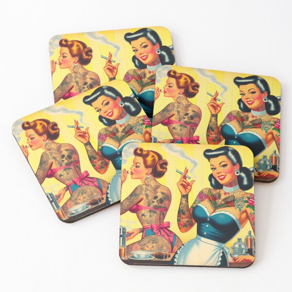 Item preview, Retro Smoking Girls designed and sold by PulpVintage.