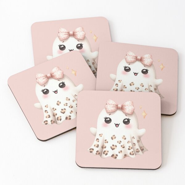 Item preview, Kawaii ghost girl leopard prints designed and sold by FatBirdie.