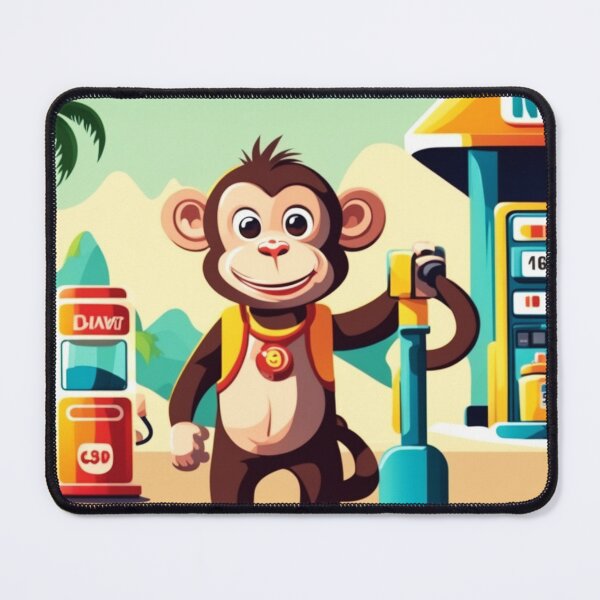 Item preview,  Cute Monkey Gas Station Cartoon Vector Icon Illustration designed and sold by hjian8219.