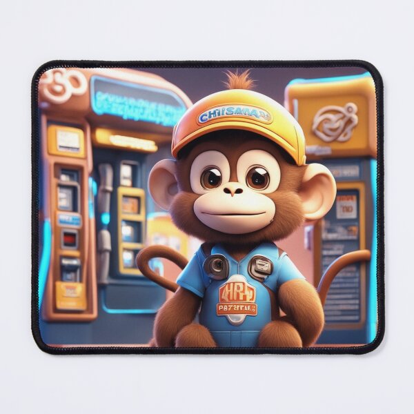 Item preview,  Cute Monkey Gas Station Cartoon Vector Icon Illustration designed and sold by hjian8219.