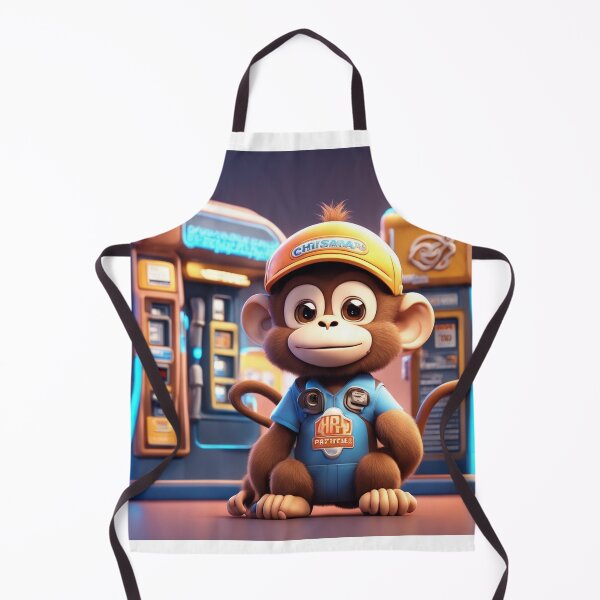 Item preview,  Cute Monkey Gas Station Cartoon Vector Icon Illustration designed and sold by hjian8219.