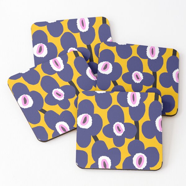 Item preview, Iconic Retro Swedish Flowers in Blue and Yellow designed and sold by Deutschic.