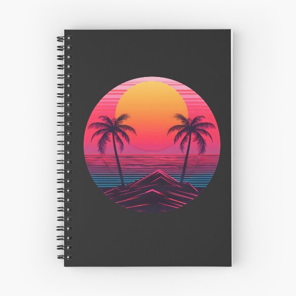 Item preview, Retro vintage sunset over palm island synthwave style designed and sold by analogsandpixel.