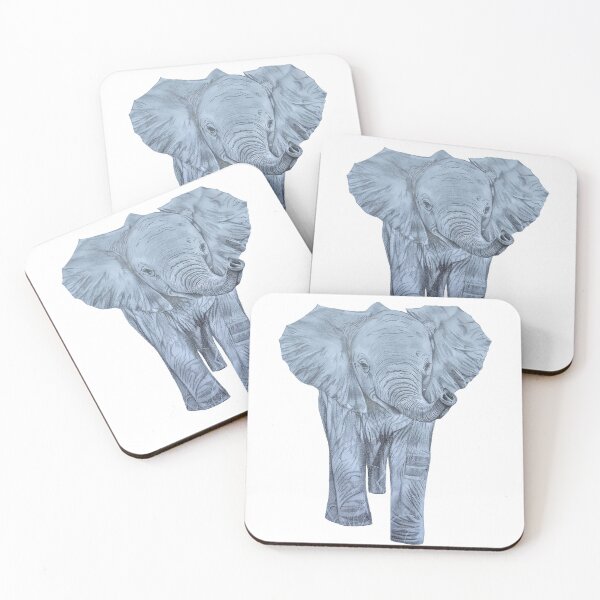 Item preview, Elephant calf cute graphite pencil drawing designed and sold by CreativelySophG.