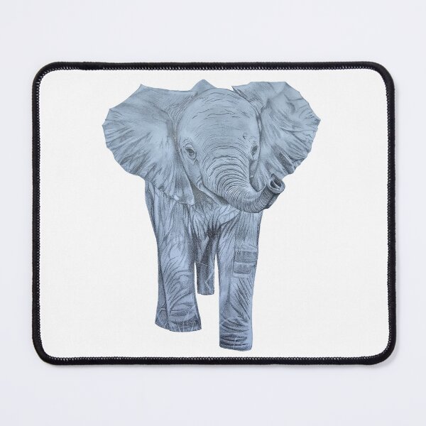 Item preview, Elephant calf cute graphite pencil drawing designed and sold by CreativelySophG.