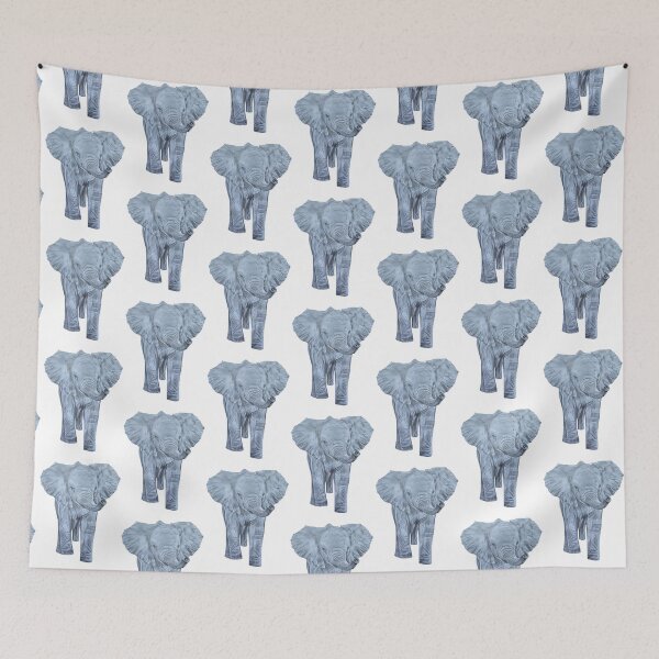 Item preview, Elephant calf cute graphite pencil drawing designed and sold by CreativelySophG.