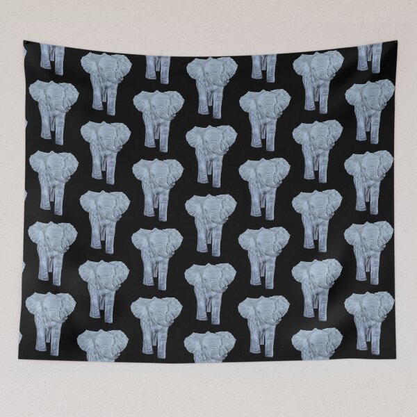 Item preview, Elephant calf cute graphite pencil drawing designed and sold by CreativelySophG.