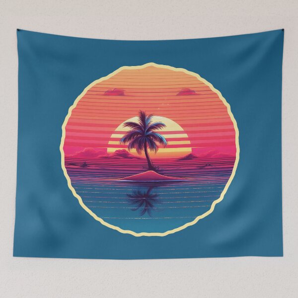 Item preview, Vintage retro sunset and palm vaporwave nostalgia designed and sold by analogsandpixel.