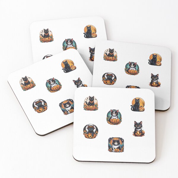 Item preview, Halloween Cats with Pumpkins designed and sold by silviaol.