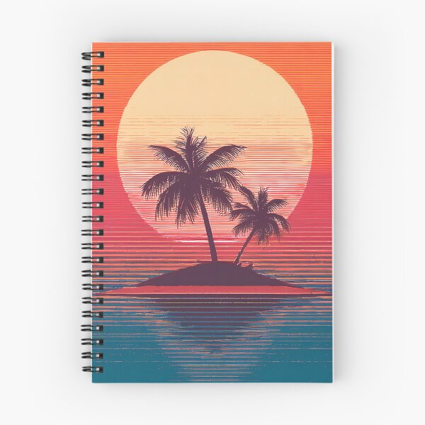 Item preview, Vaporwave nostalgia 80s retro sunset over palm island designed and sold by analogsandpixel.