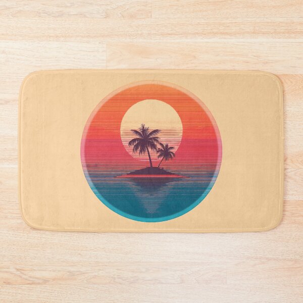 Item preview, Vaporwave nostalgia 80s retro sunset over palm island designed and sold by analogsandpixel.