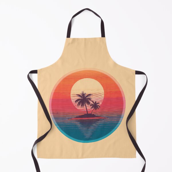 Item preview, Vaporwave nostalgia 80s retro sunset over palm island designed and sold by analogsandpixel.