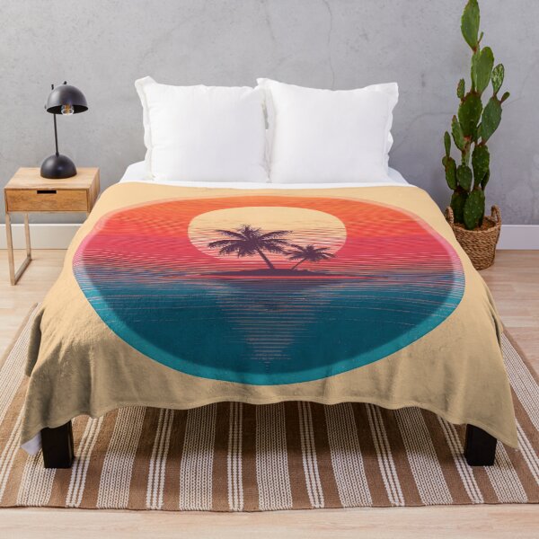 Item preview, Vaporwave nostalgia 80s retro sunset over palm island designed and sold by analogsandpixel.