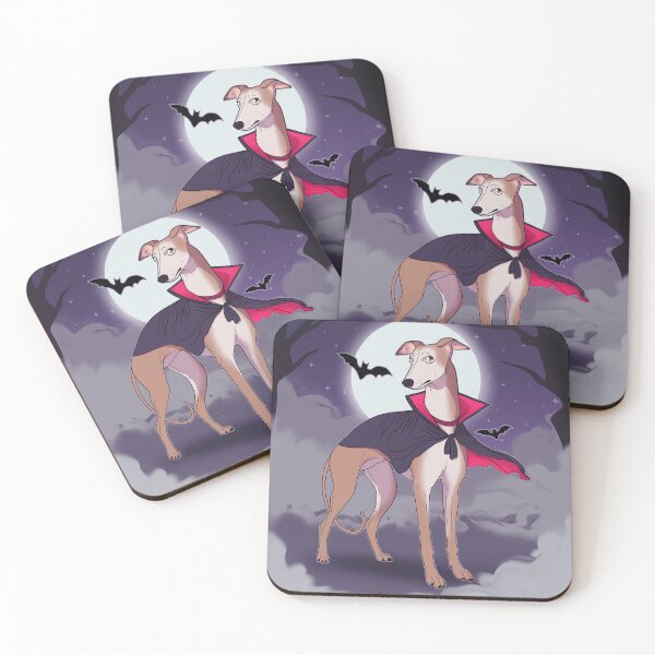 Item preview, Vampire Greyhound Halloween | Spooky Kawaii Dog Illustration designed and sold by Iluvmygreyhound.