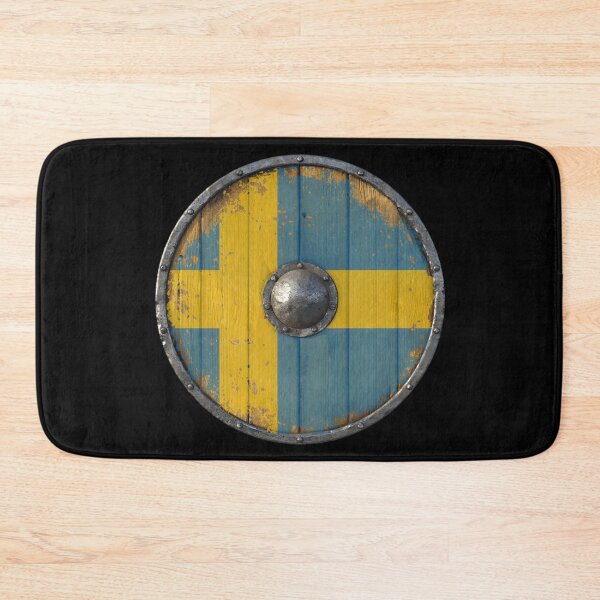 Item preview, Swedish Viking Shield Battle Worn Sweden Flag designed and sold by HolidayT-Shirts.