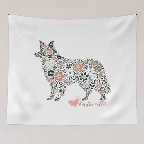 Item preview, Floral Border Collie Art designed and sold by yuxin2009.
