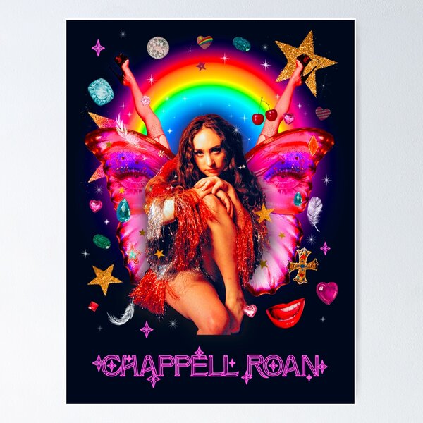 Item preview, Chappell Roan Rainbow Hearts Wings Jewels Sparkles Collage designed and sold by aestheticqueen.