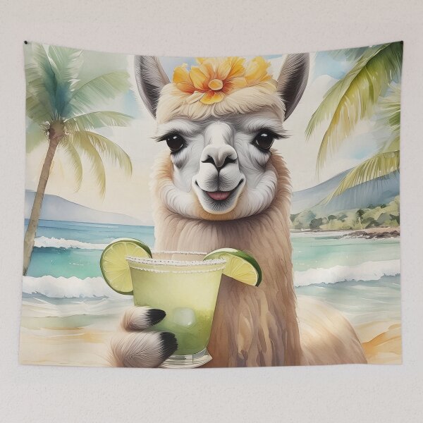 Item preview, Llama holding Cocktail, Animal drinking designed and sold by EnchantedWishes.
