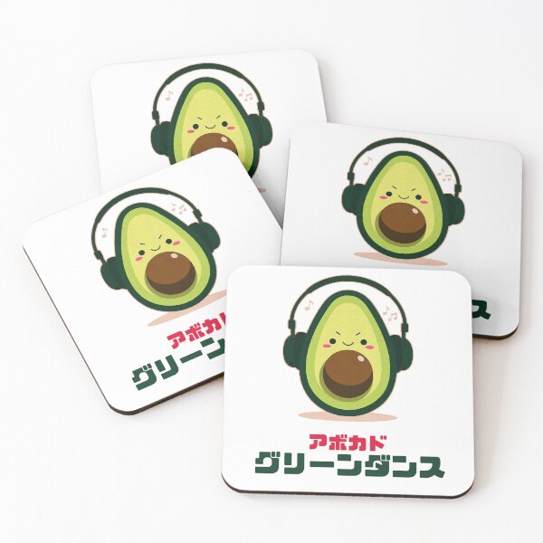 Item preview, Kawaii Avocado Listening to Music - Cute Headphones Design designed and sold by IAPICTURE.