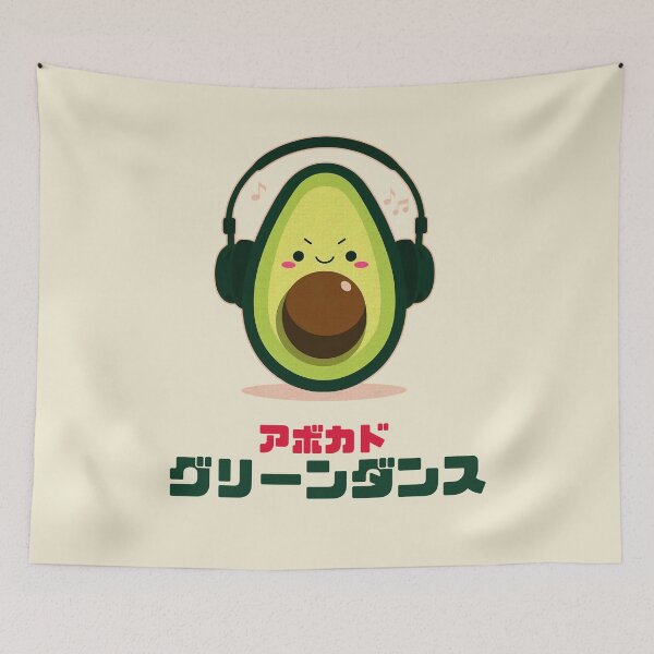 Item preview, Kawaii Avocado Listening to Music - Cute Headphones Design designed and sold by IAPICTURE.