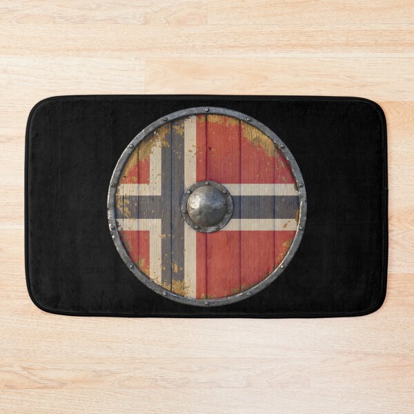 Item preview, Norwegian Viking Shield With Battle Worn Norway Flag designed and sold by HolidayT-Shirts.