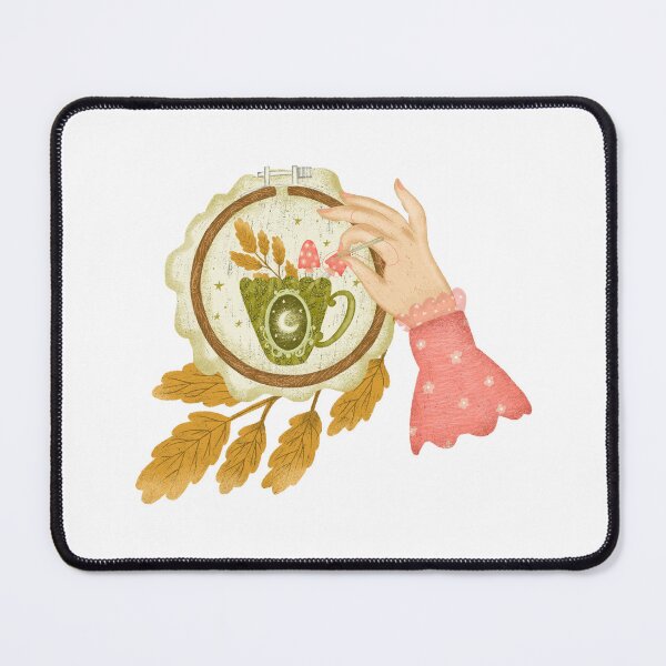 Item preview, Woman hand sewing embroidery designed and sold by pinkyfish1010.
