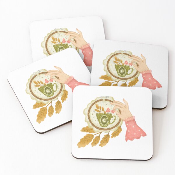 Item preview, Woman hand sewing embroidery designed and sold by pinkyfish1010.