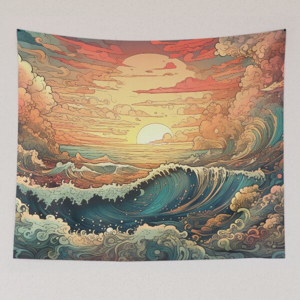 Item preview, Turbulent Sea at Sunset designed and sold by Divinitree.