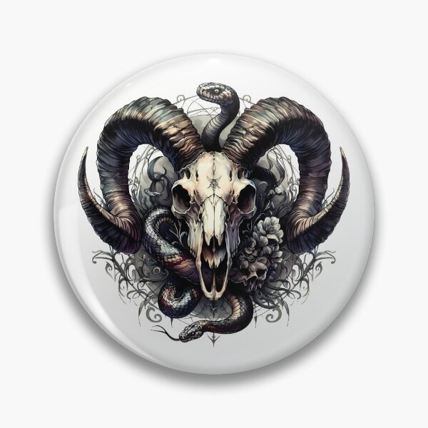 Item preview, Ram Skull and Snakes Gothic Dark Occult designed and sold by Oz64.