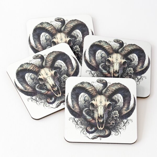 Item preview, Ram Skull and Snakes Gothic Dark Occult designed and sold by Oz64.