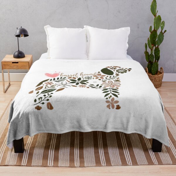 Item preview, Floral Basset Hound Silhouette: Nature-Inspired Dog Art designed and sold by yuxin2009.