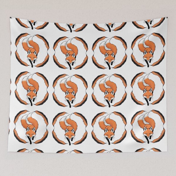 Item preview, A fox is leaping over a circle of feathers designed and sold by PWDigitalArt.
