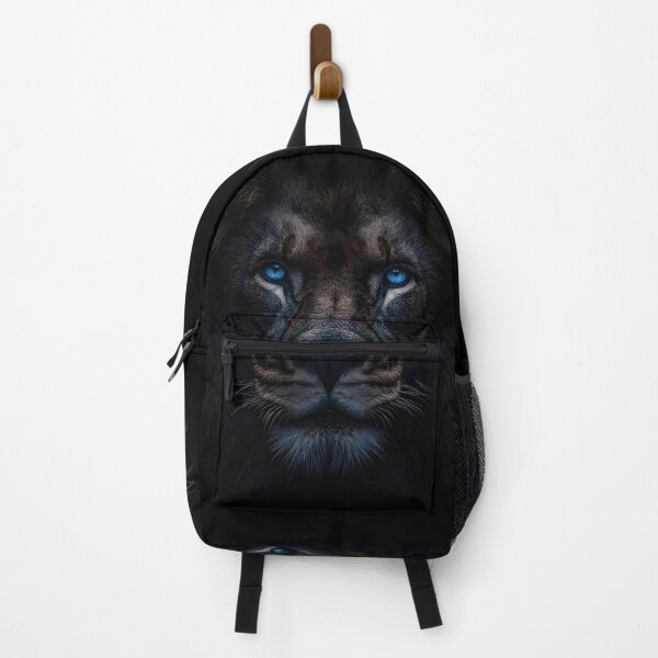 Item preview, Dark cinematic photo print of a lion with blue eyes designed and sold by dcrc.