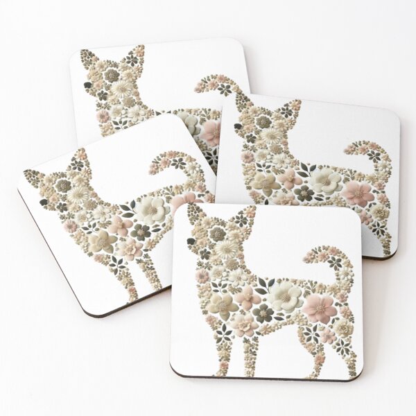 Item preview, Floral Chihuahua: Delicate Nature-Inspired Pet Silhouette designed and sold by yuxin2009.