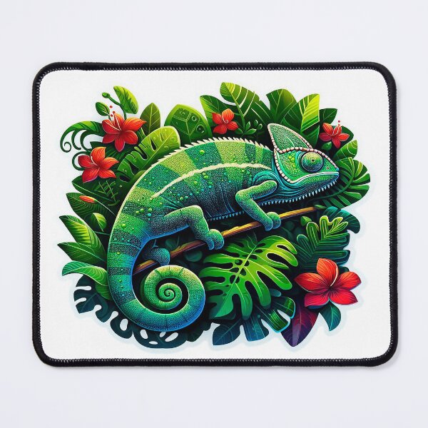 Item preview, Camouflaged chameleon among jungle leaves | Beauty of Exotic Wildlife designed and sold by KreaDesignOne.