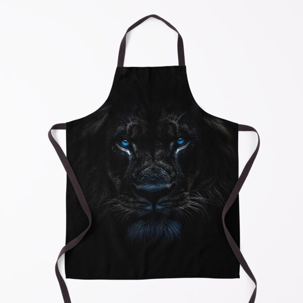 Item preview, Dark cinematic photo print of a lion with blue eyes designed and sold by dcrc.