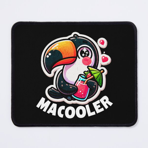 Item preview, Macooler Cool Toucan with Tropical Drink Kawaii Design designed and sold by Taans-Creation.
