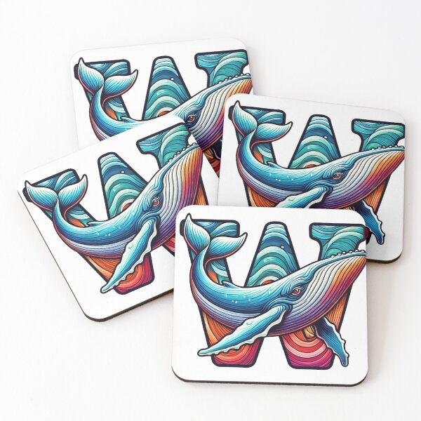 Item preview, Whale Art with Colorful 'W' Design designed and sold by takeng07.