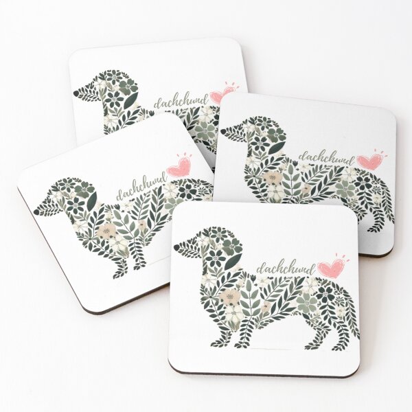 Item preview, Floral Dachshund: Playful and Elegant Pet Silhouette designed and sold by yuxin2009.