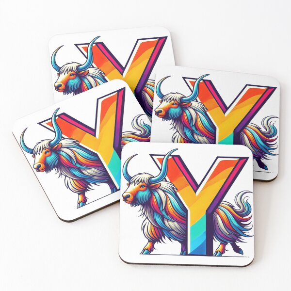 Item preview, Youthful Yak Art with Colorful 'Y'  designed and sold by takeng07.