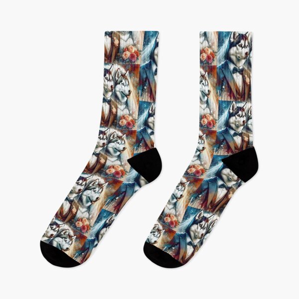 Item preview, Just Married Alaskan Husky Couple designed and sold by Wags & Tails.