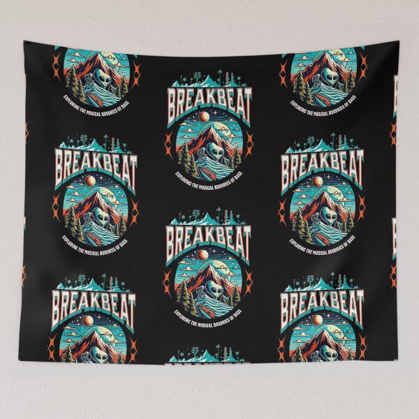 Item preview, BREAKBEAT  - Alien Boundaries Of Bass (White)  designed and sold by Discothreadz.