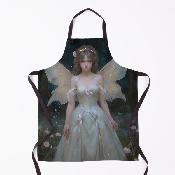 Item preview, White fairy in a magical forest garden - faerie victorian oil painting girly fairytale fairycore  designed and sold by Fantasy Cache.
