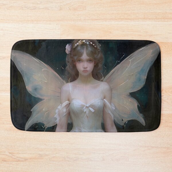Item preview, White fairy in a magical forest garden - faerie victorian oil painting girly fairytale fairycore  designed and sold by Fantasy Cache.