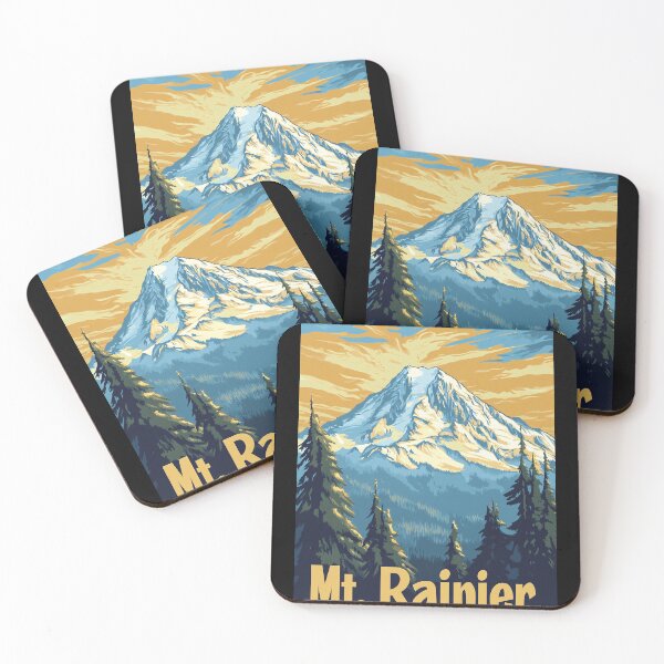 Item preview, Mount Rainier Vintage Travel Poster designed and sold by Boddicca.