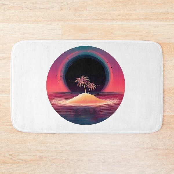 Item preview, Black hole surreal retro sunset over palm island designed and sold by analogsandpixel.