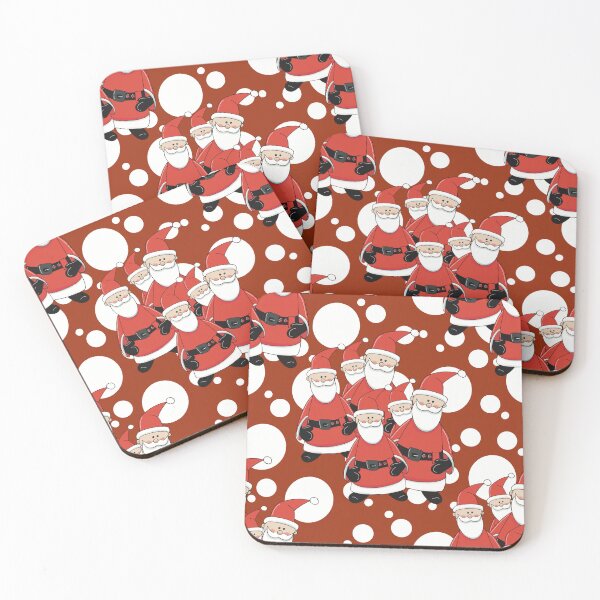 Item preview, Group of Festive Santa's on Red Pattern designed and sold by Artistestella.