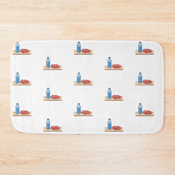 Item preview, Water bottle and towel placed on the table designed and sold by rasagamastore.
