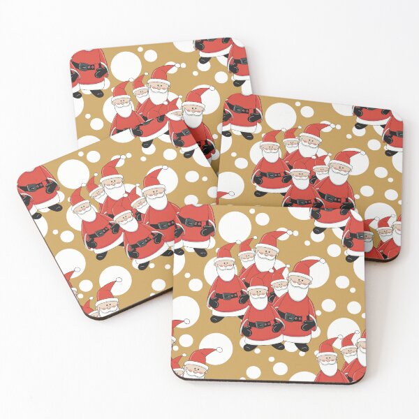Item preview, Group of Festive Santa's on Yellow Pattern designed and sold by Artistestella.