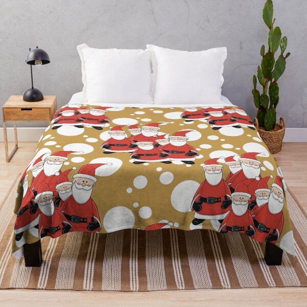 Item preview, Group of Festive Santa's on Yellow Pattern designed and sold by Artistestella.
